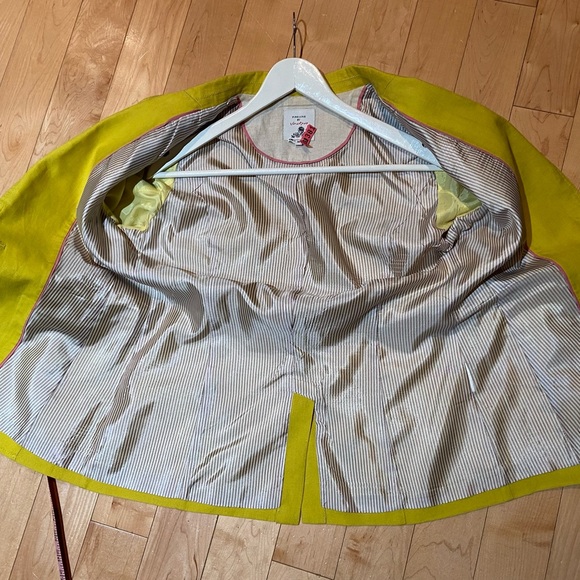 Linen blazer in bright yellow multiple pockets - Picture 9 of 11